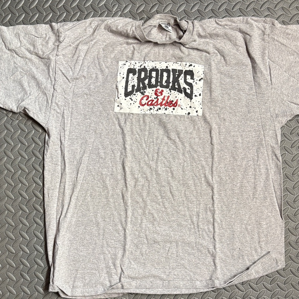 Crooks & Castles Heather Gray Tee with Logo